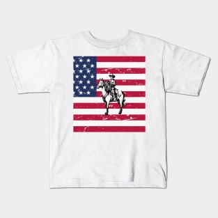 American Flag Cowboy Kids T-Shirt